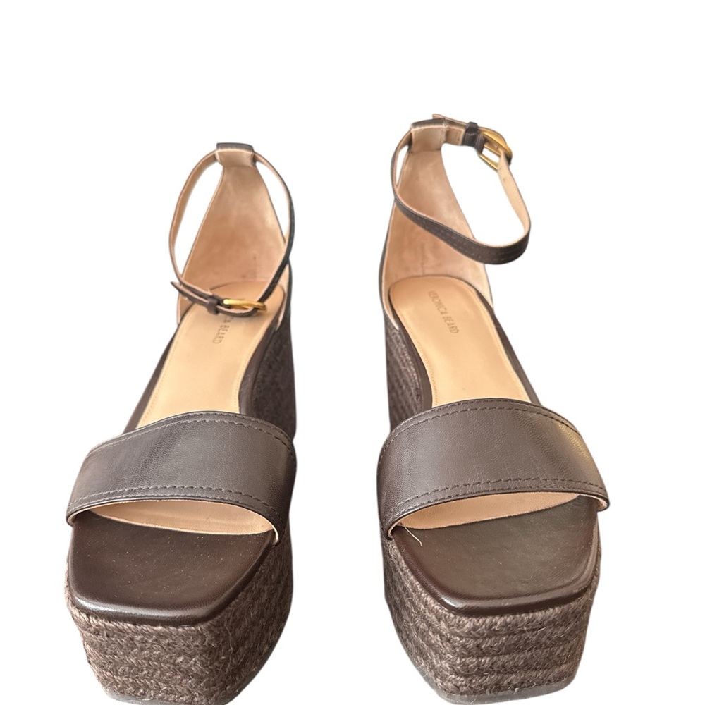 Veronica Beard Brown Wedge Sandals